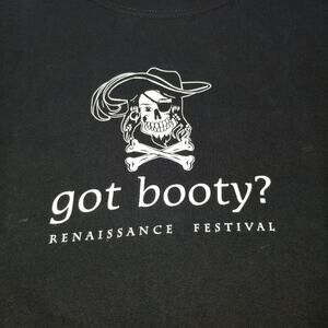 GILDAN "Got booty?" Renaissance Festival Graphic Tee Black Short Sleeve TShirt